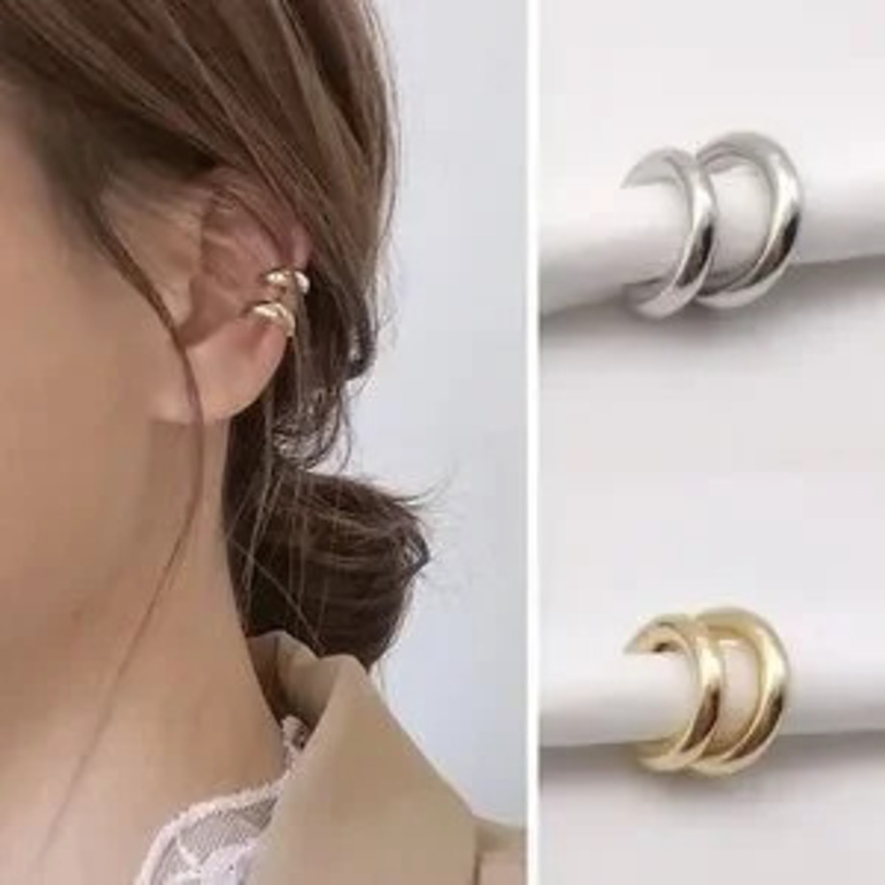 Double Piercing Metal Ear Clips Round Cartilage Ear Clip